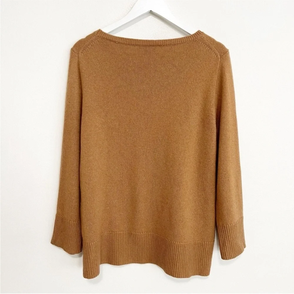 J.Crew Wool Cashmere Blend Oversized Crewneck Sweater Camel Size S Soft Knit
